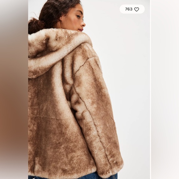 Free People Hannah Hooded Fur Coat - XL - Picture 7 of 12